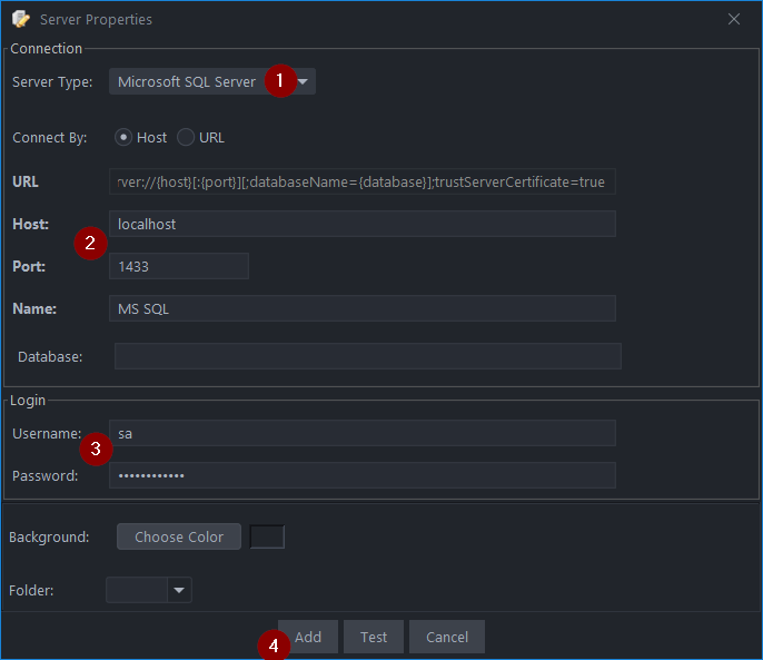 Add Microsoft SQL Server Connection