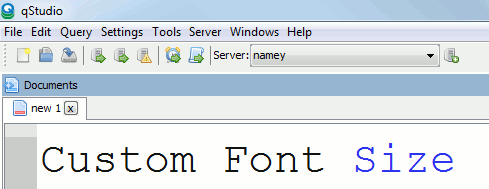 qstudio kdb ide with custom font