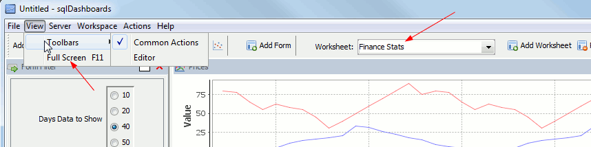 sql dashboards full screen worksheets