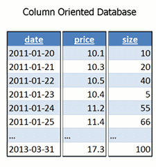 Data Storage in a Column-Oriented Database