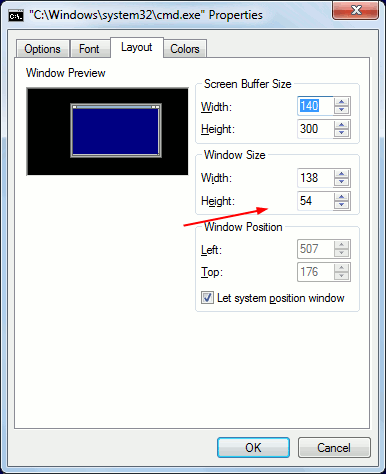 configuring CMD window for Kdb