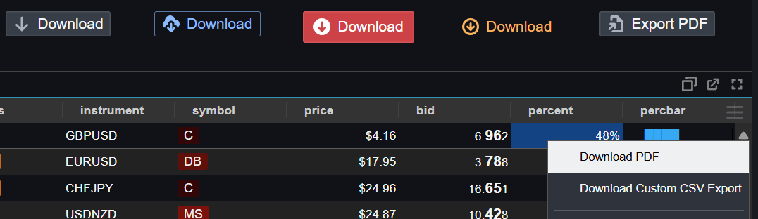 download buttons