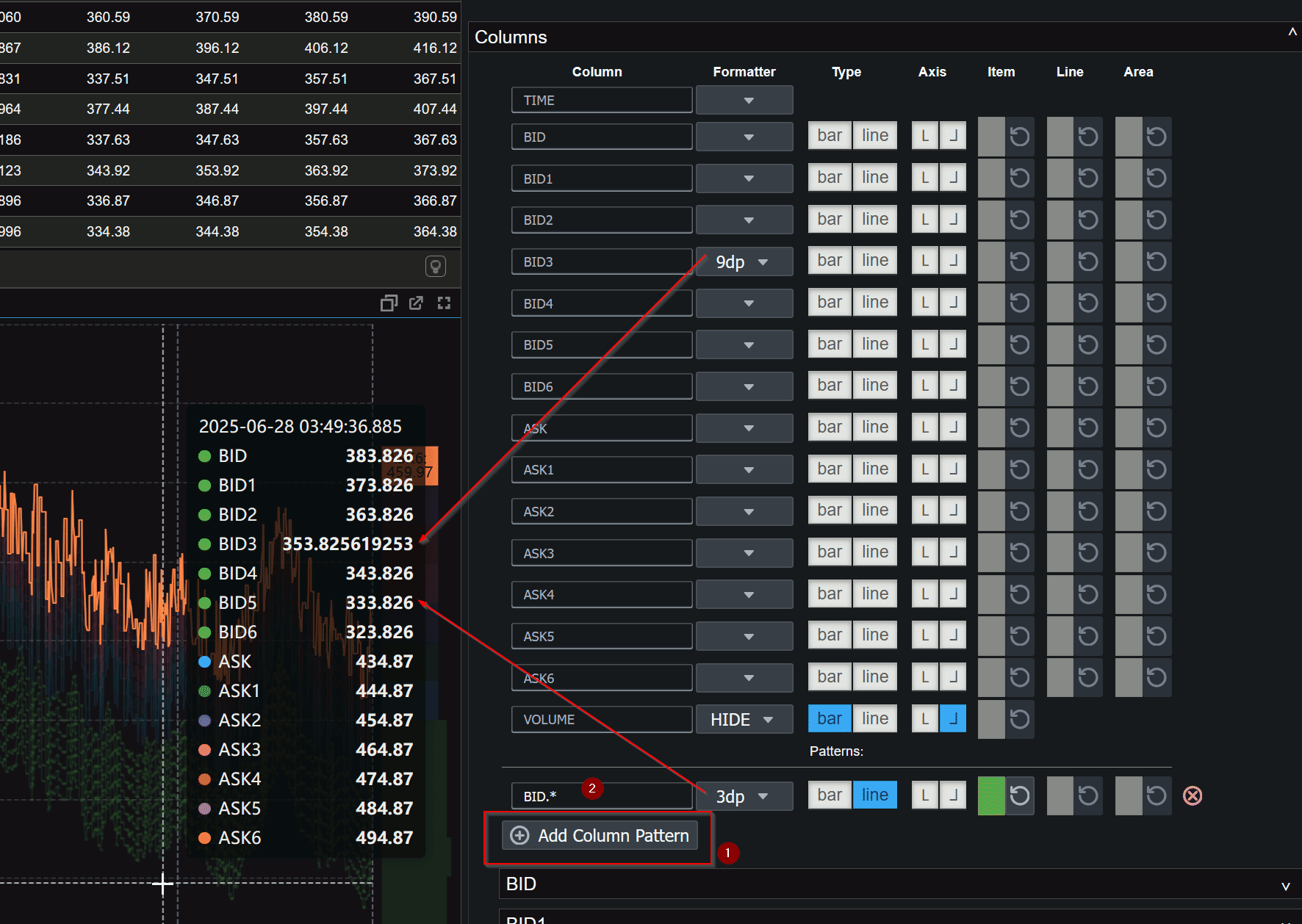 Configuring Multiple Columns using Patterns