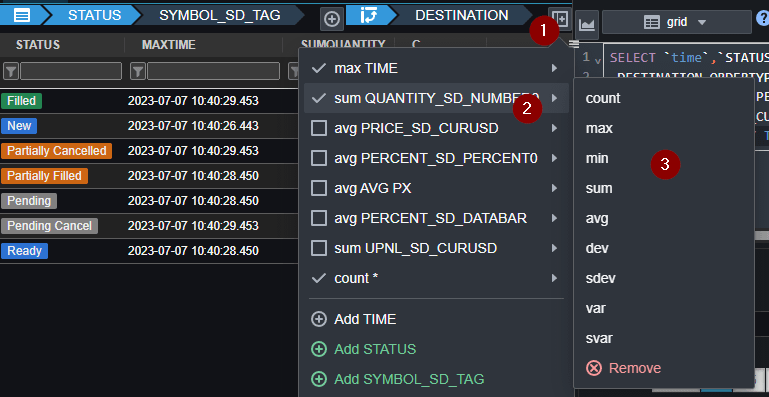 Pivot Select Controls