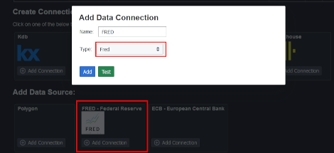 Add FRED Data Connection