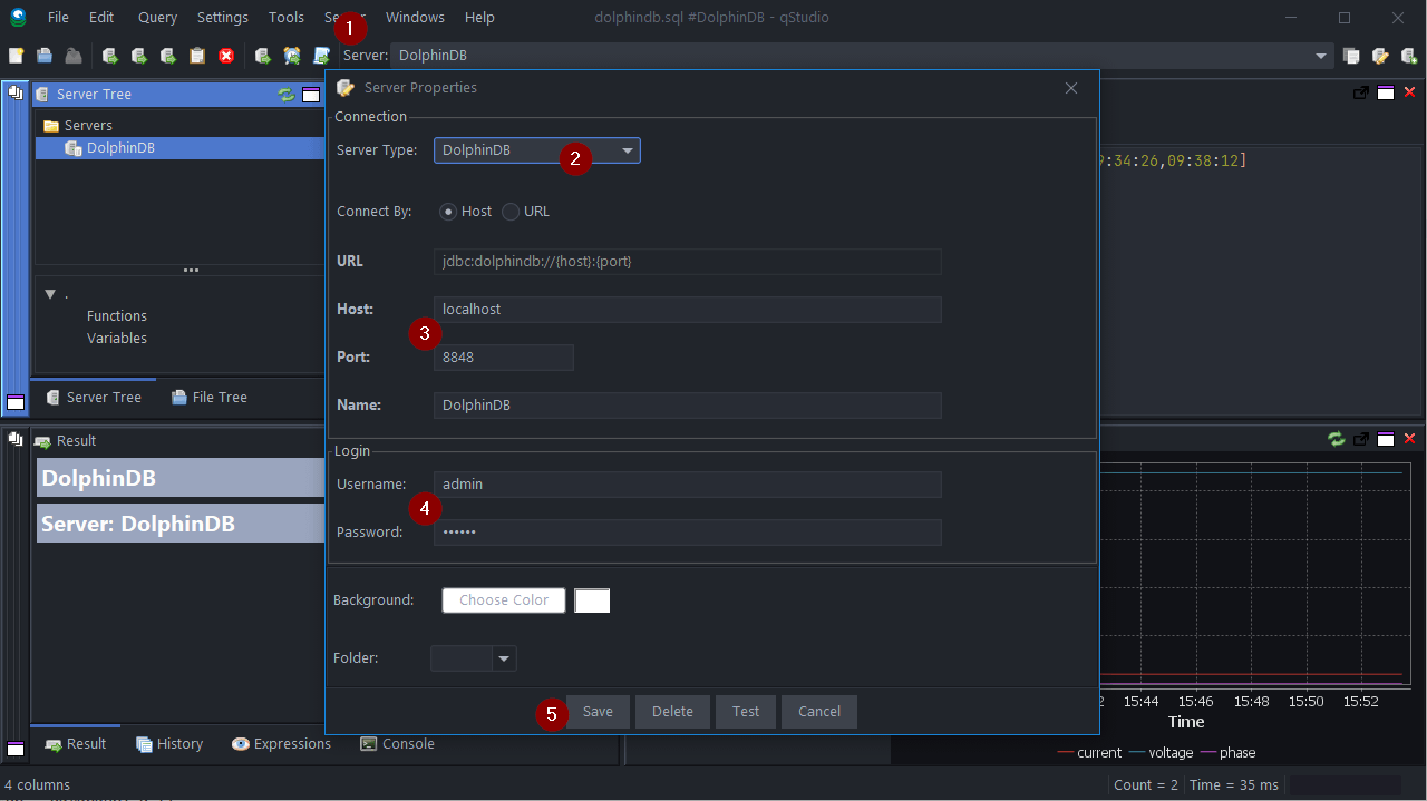 Add DolphinDB Connection