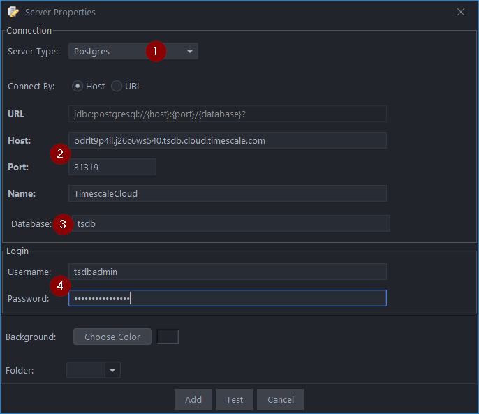 Add Timescale Connection