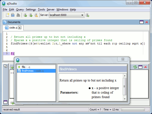 example autocompletion of user defined function